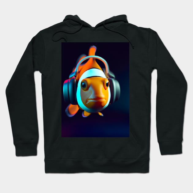 Clownfisch Headphones Hoodie by maxcode